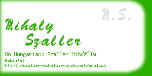 mihaly szaller business card